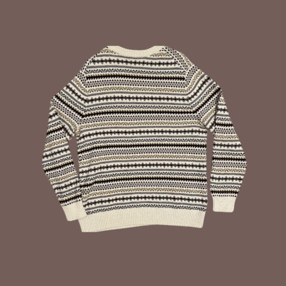 Croft & Barrow Fair Isle Sweater | Cotton Cream | Size L | Vintage - Picture 4 of 5